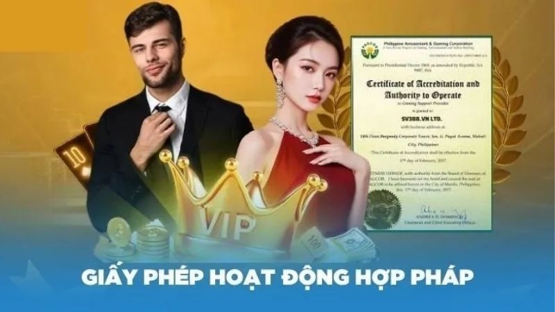 Hoạt động dưới sự cấp phép của cơ quan chức năng hợp pháp